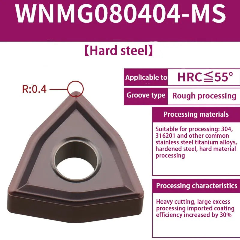 72-WNMG080404/08 Peach-shaped external turning tool head Shandong Denso Pricision Tools Co.,Ltd.